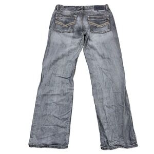 TK Axel Jeans Men 34x34 Relaxed Straight Leg Gray Denim Pants Faded Baggy Fit